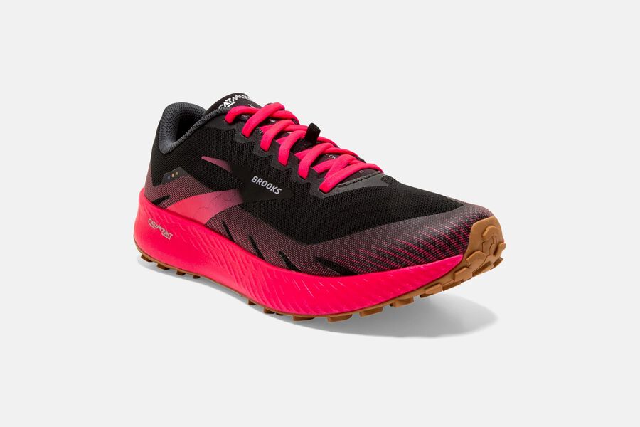 Brooks Catamount Trail Running Shoes Womens Black/Red 293108-GEL